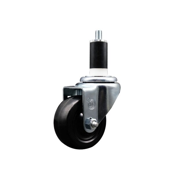 3'' SS Soft Rubber Wheel Swivel 1-3/8'' Expanding Stem Caster